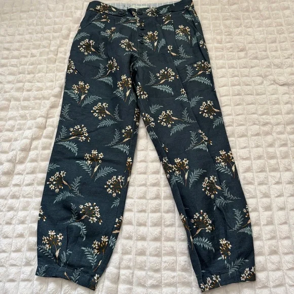 Sundance Teal Floral Cropped Pants - Picture 5 of 11